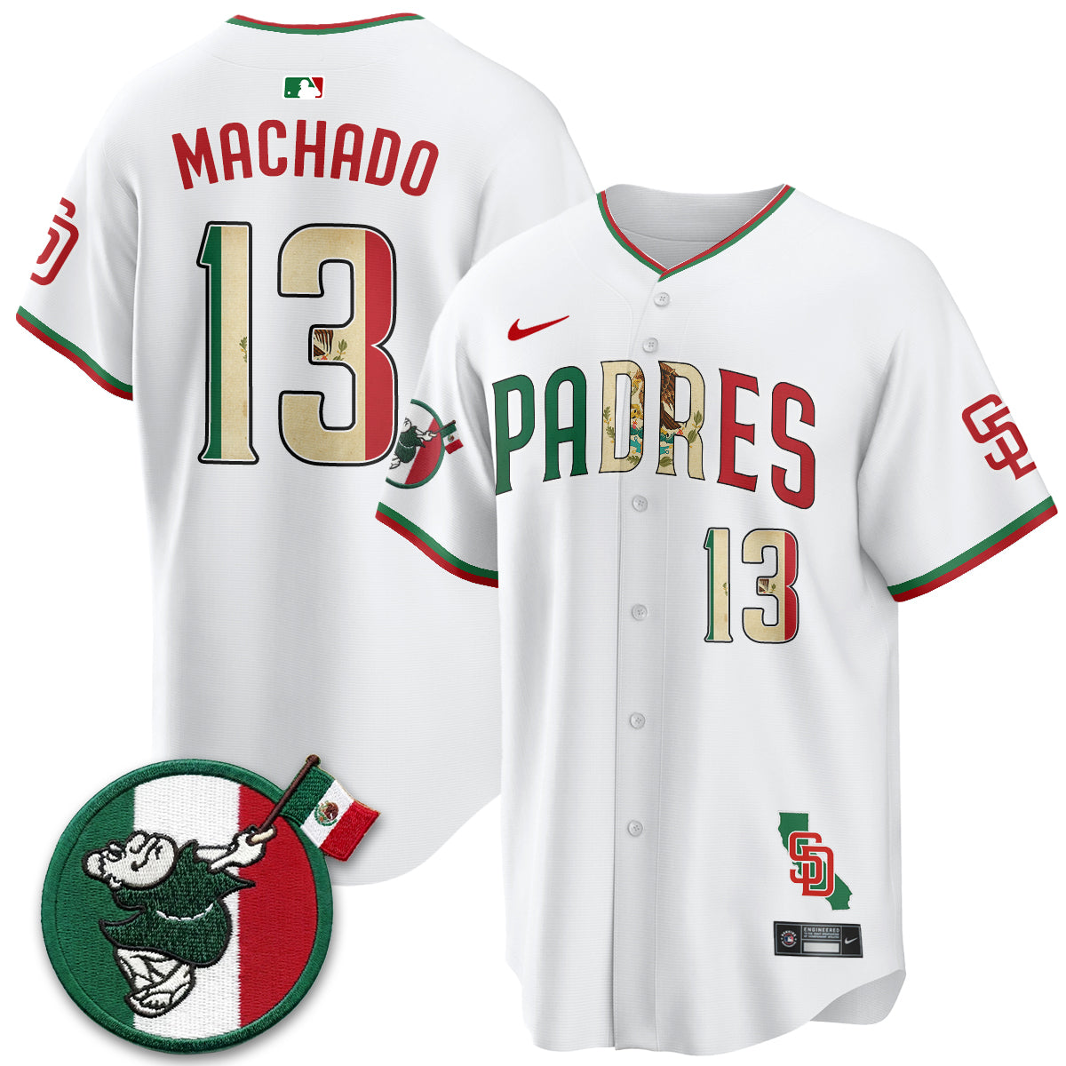 San Diego Padres Mexico Style Vapor Jersey - Stitched