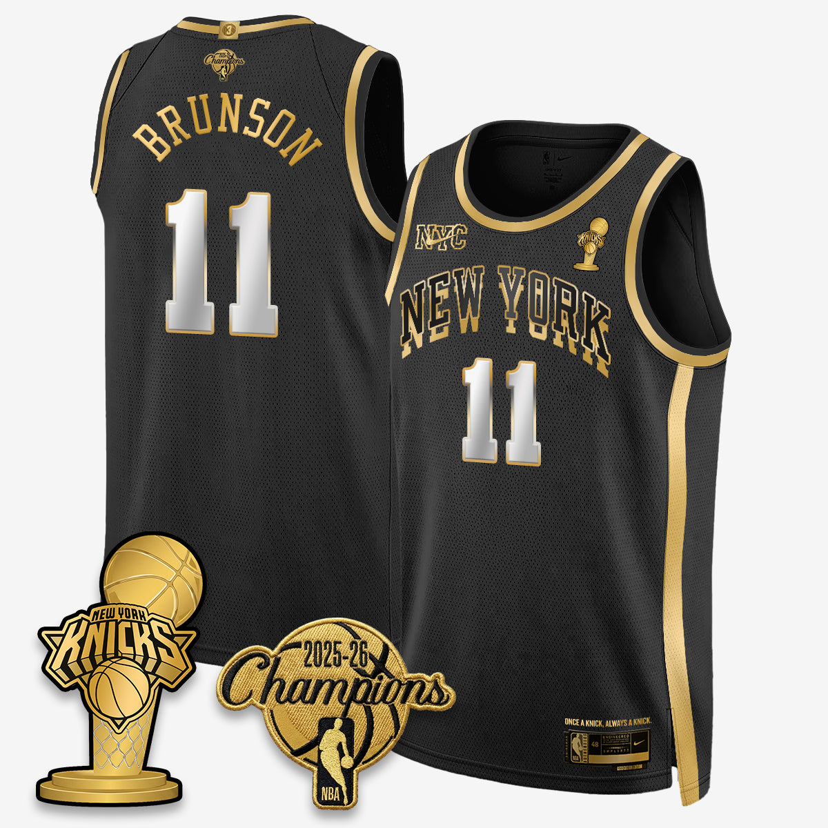 NYK 2026 NBA Champions Gold Edition Vapor Jersey - Stitched n3