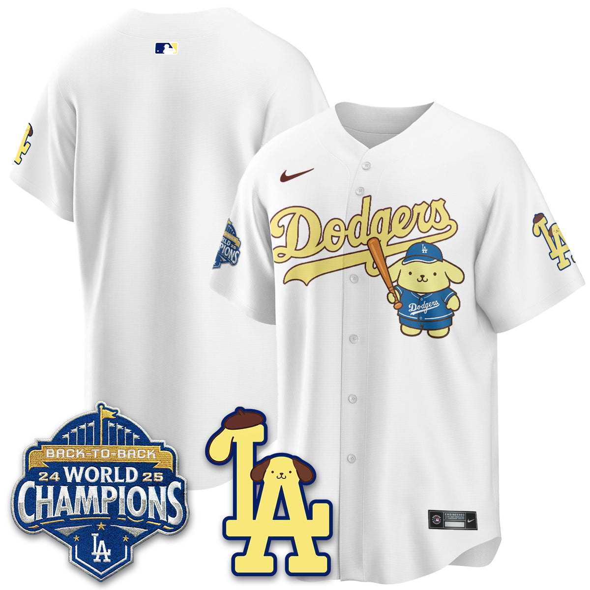 Los Angeles Dodgers Pompompurin Edition Vapor Jersey - Stitched