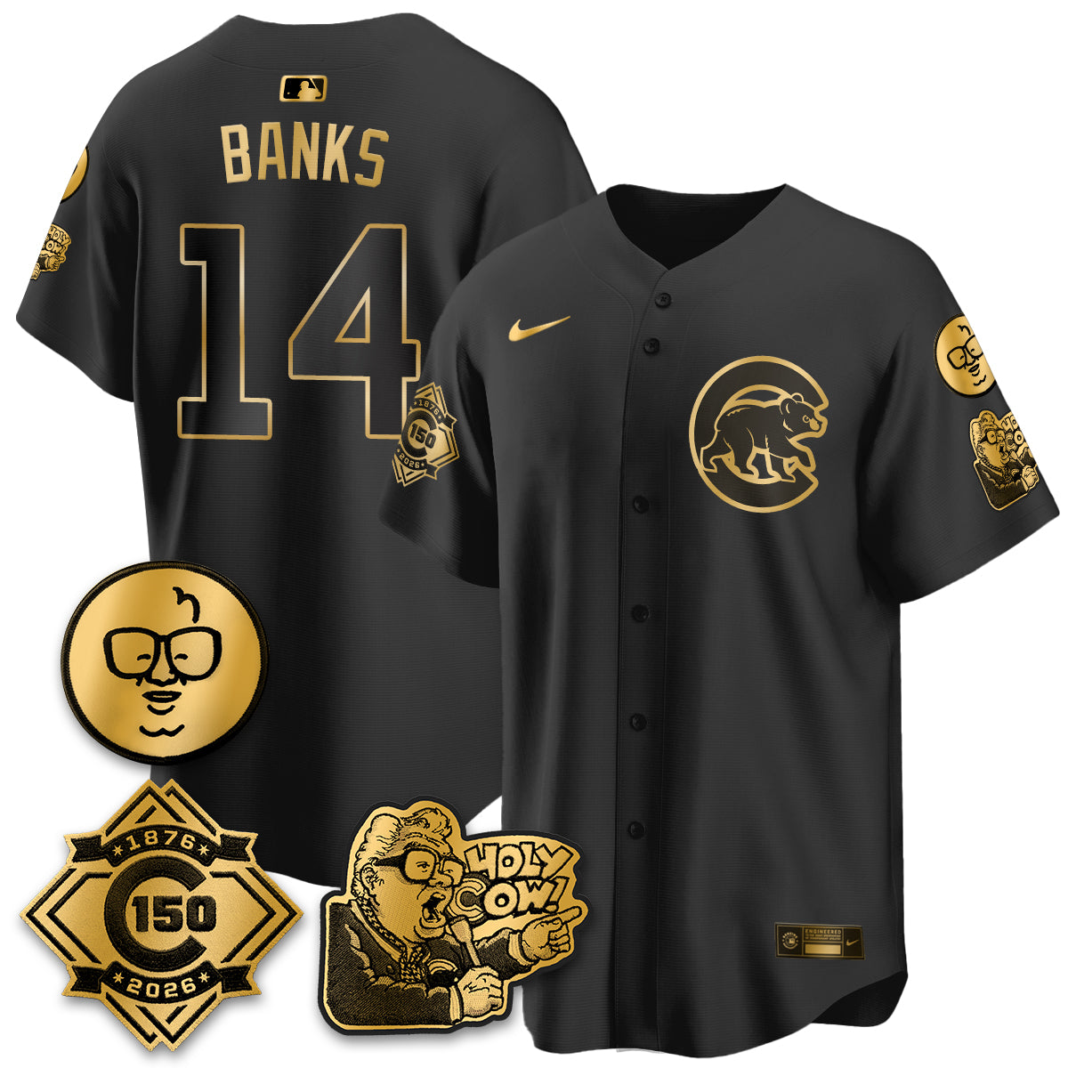CHC 150th Anniversary Harry Caray Holy Cow Vapor Premier Limited Jersey - All Stitched V3