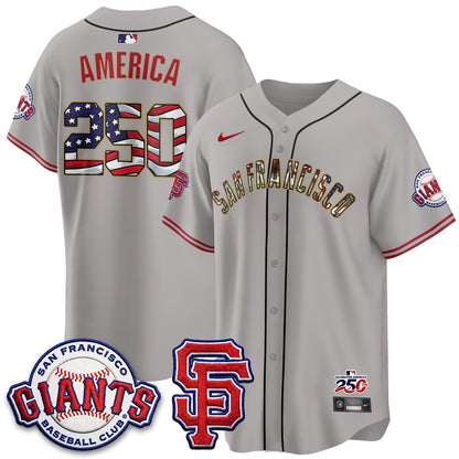 San Francisco Giants2026 Independence Day USA Jersey - All Stitched