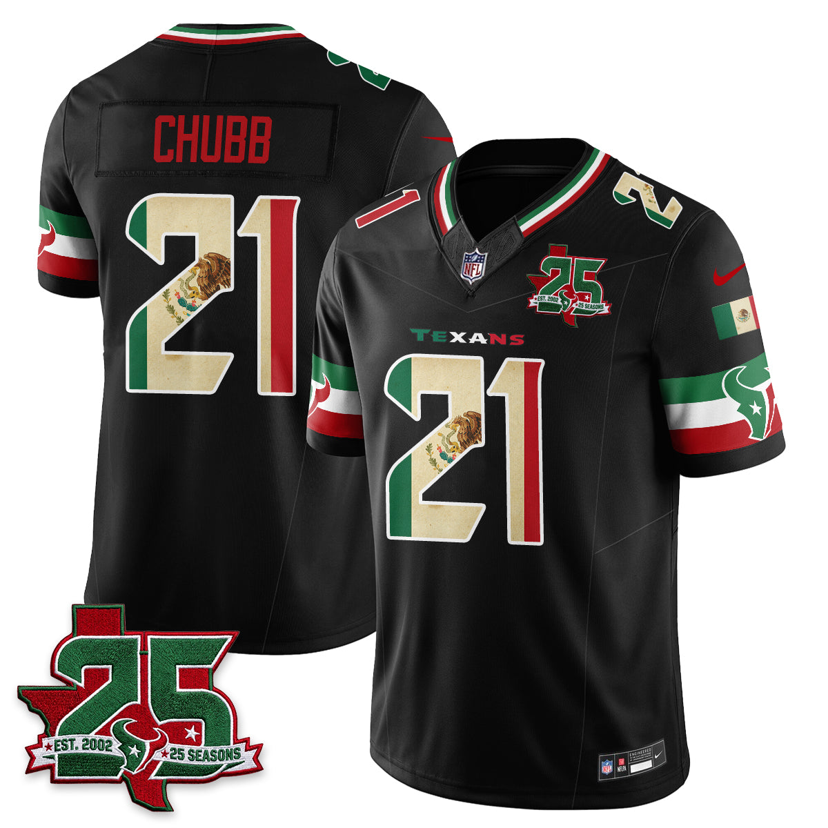 Houston Texans 25 Seasons Mexico Style Vapor Jersey - Stitched