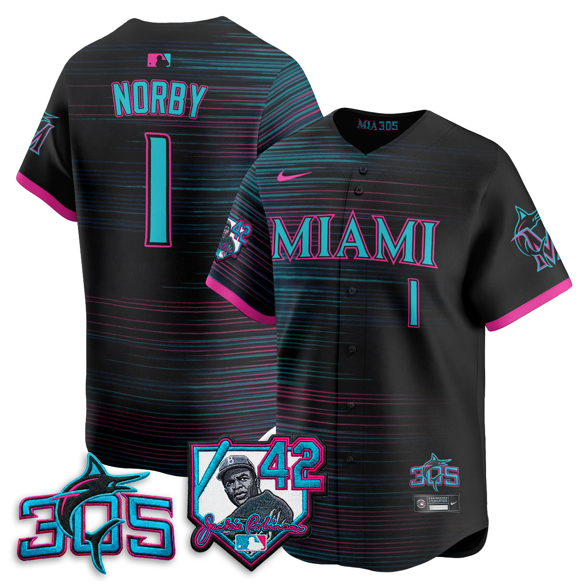 MIA 2026 Jackie Robinson New Era Vapor Limited Jersey - All Stitched