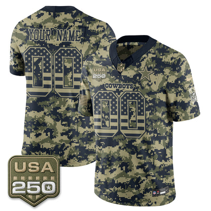 DAL 2026 Salute to Service Edition Vapor Custom Jersey - Stitched