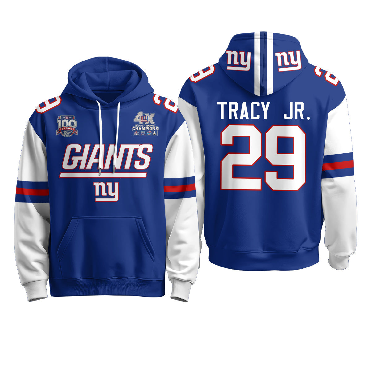 NYG 4X Champs S.Bowl Fleece Hoodie - Printed