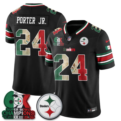 Pittsburgh Steelers Mexico Edition Vapor Jersey - Stitched