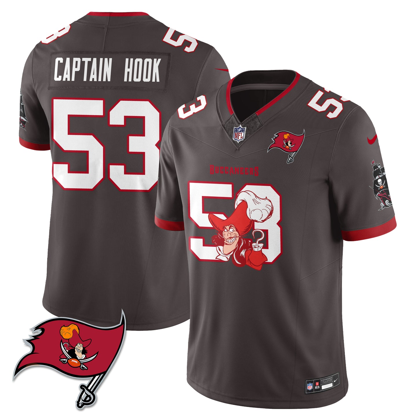 Tampa Bay Buccaneers x Red Coat Captain Edition Vapor Jersey - Stitched