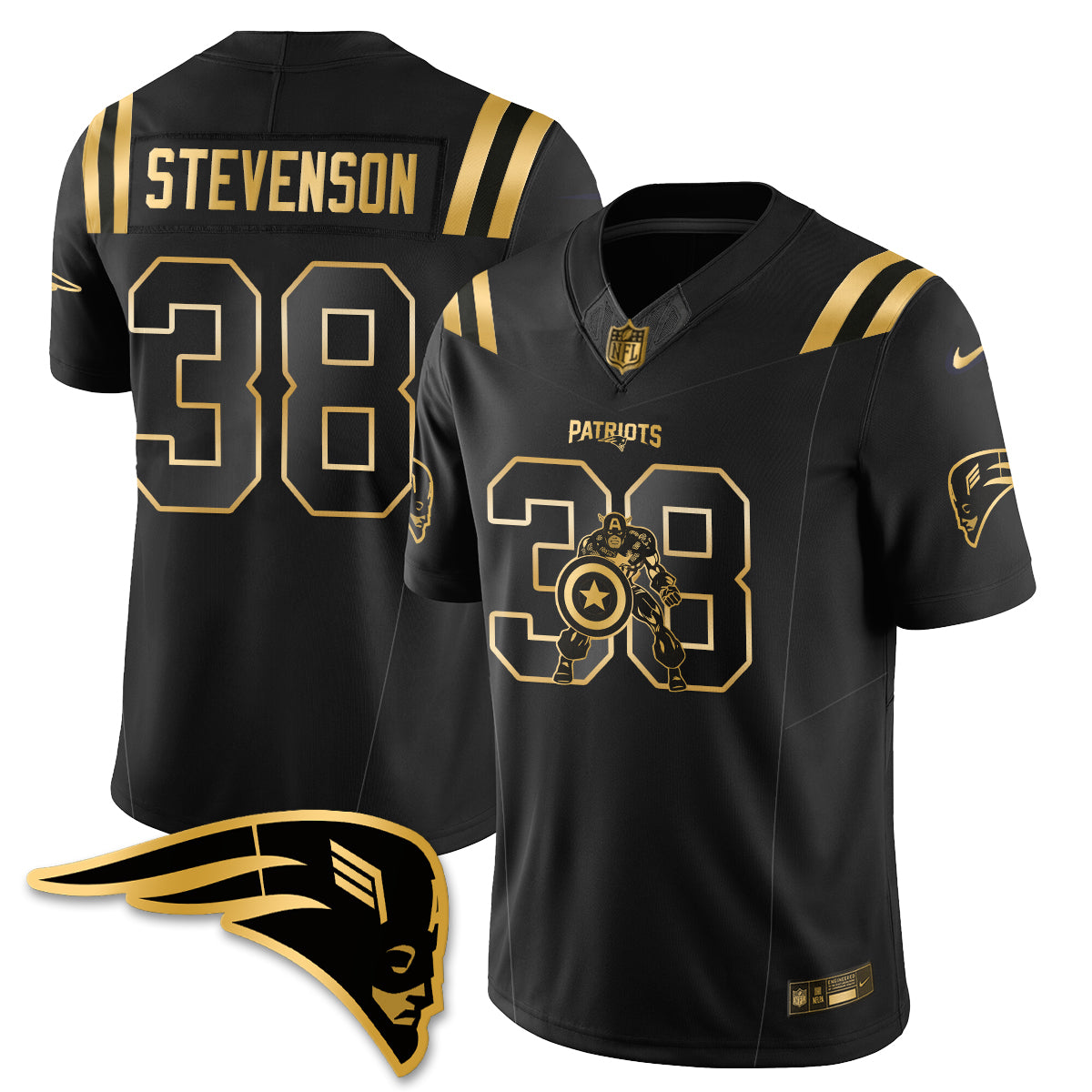 New England Patriots x Vibranium Shield Edition Vapor Jersey - Stitched