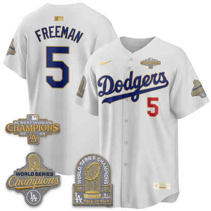 Los Angeles Dodgers 2026 NL West Champs Gold Vapor Jersey- Stitched