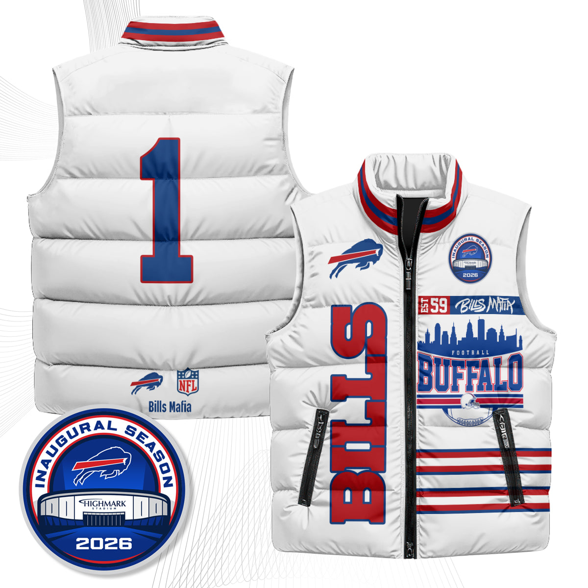 BUF "Mafia" Edition Puffer Vest - Printed