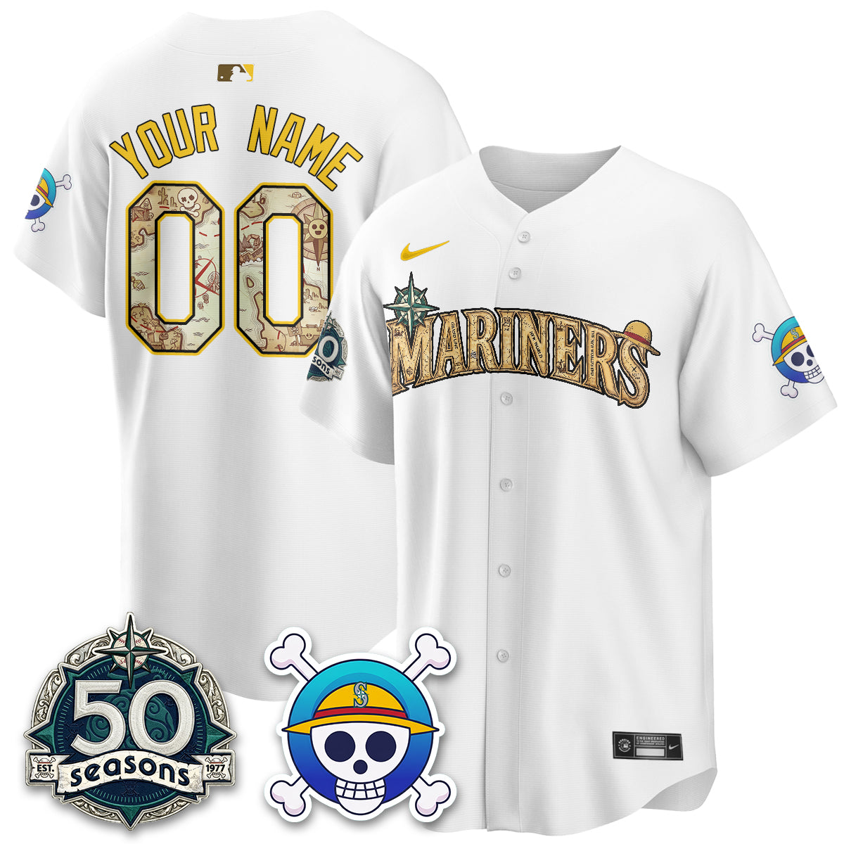 Seattle Mariners OP Japanese Cartoon Vapor Limited Custom Jersey - Printed