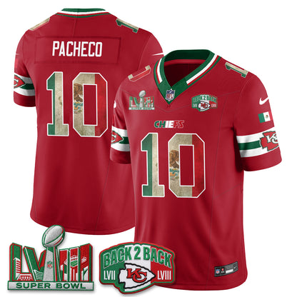 Kansas City Chiefs Mexico Edition Vapor Jersey - Stitched