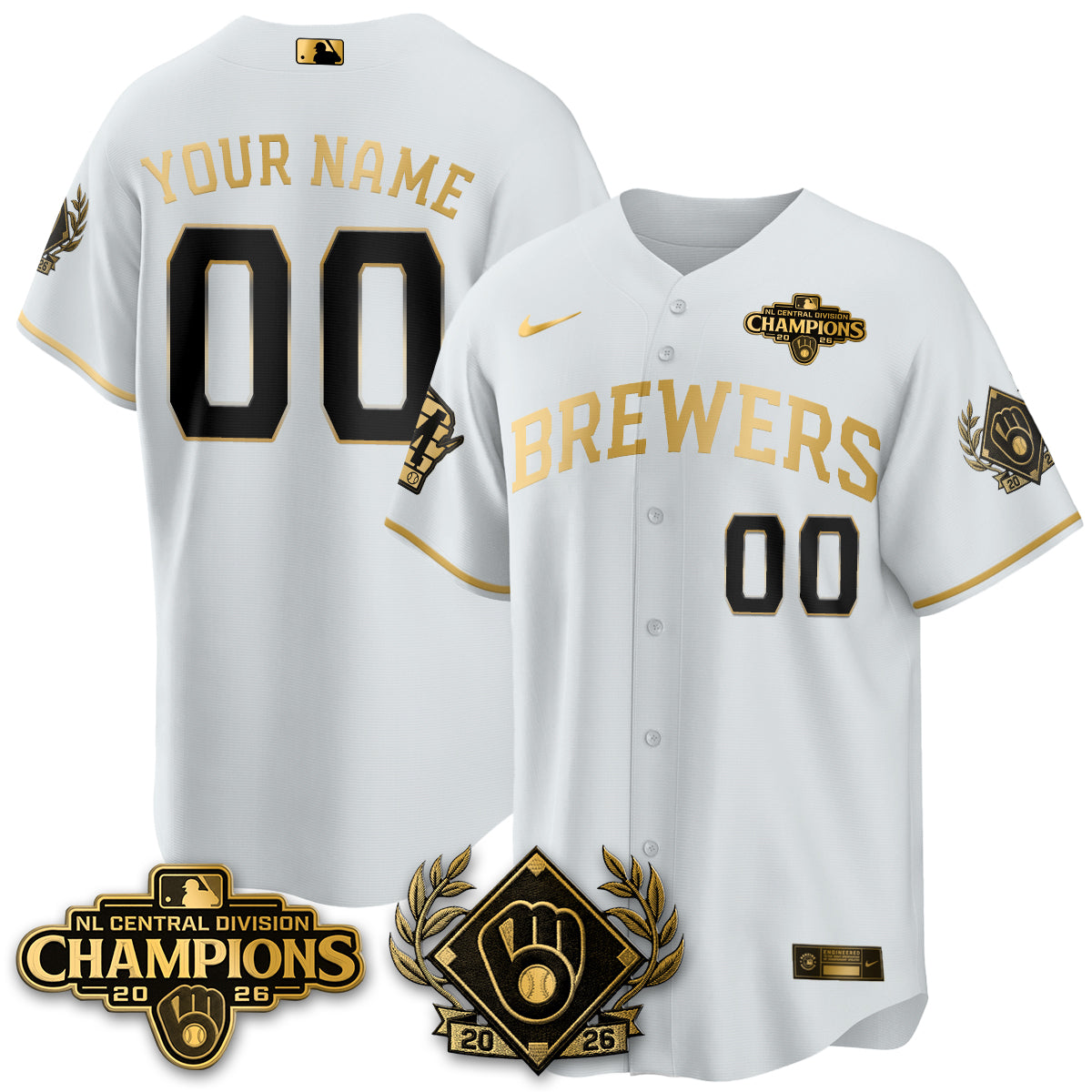 Milwaukee Brewers 2026 NL Division Champs Vapor Custom Jersey - Stitched