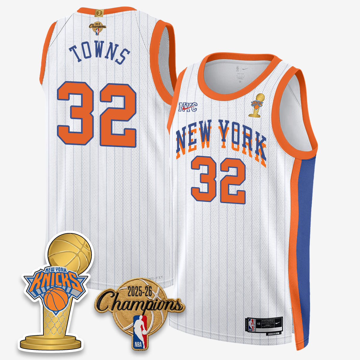 NYK 2026 NBA Champions Gold Edition Vapor Jersey - Stitched n3
