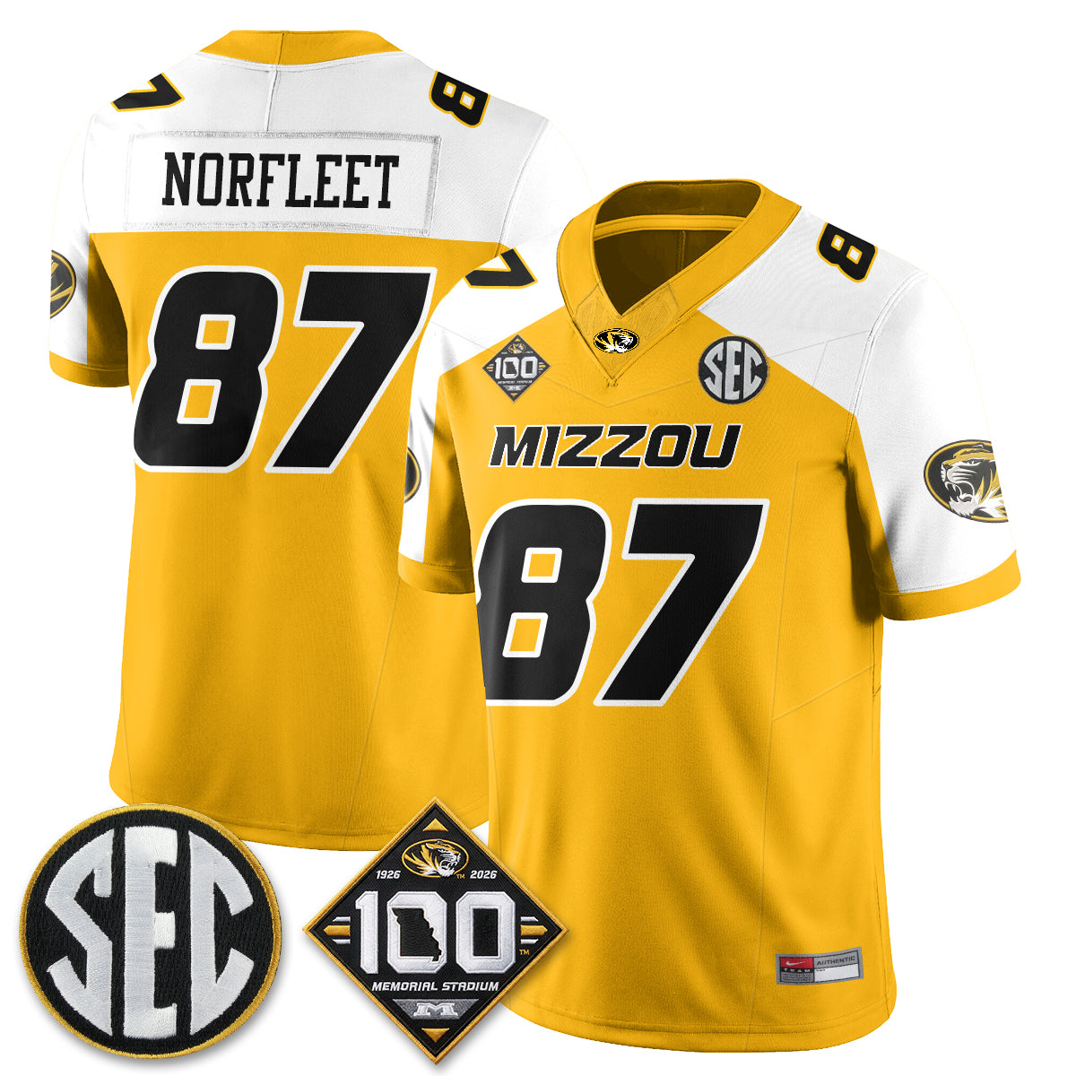 MIZZ 100th Anniversary of Memorial Stadium Vapor Jersey - Stitched
