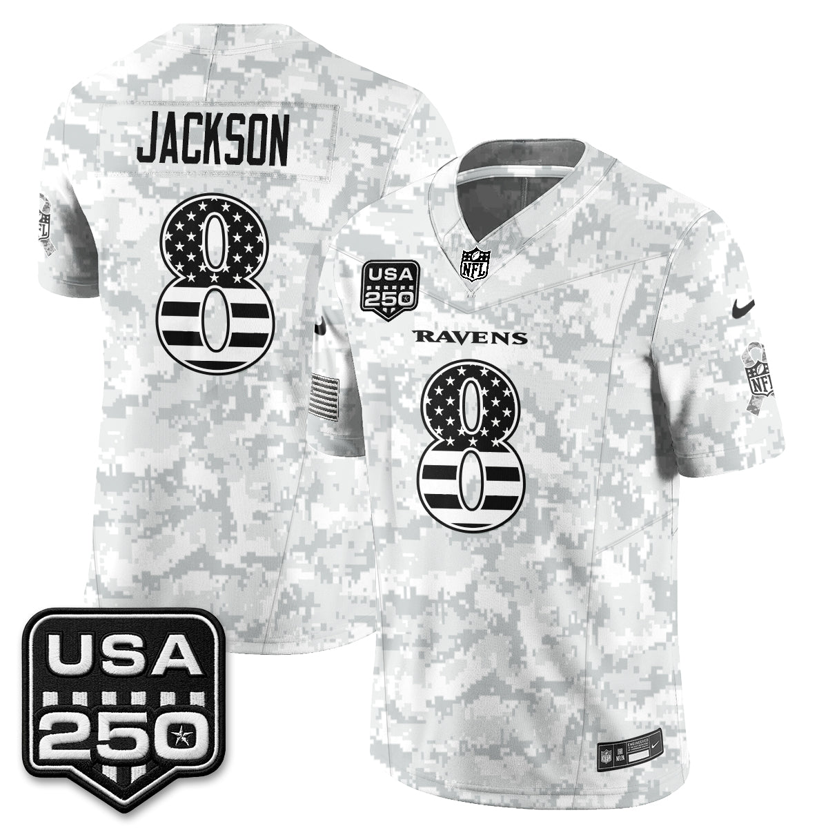 Baltimore Ravens 2026 Salute to Service Vapor Jersey - Stitched