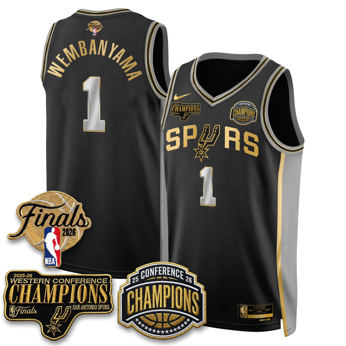 SAS 2026 NBA Western Conference Champions Vapor Jersey - Stitched N5