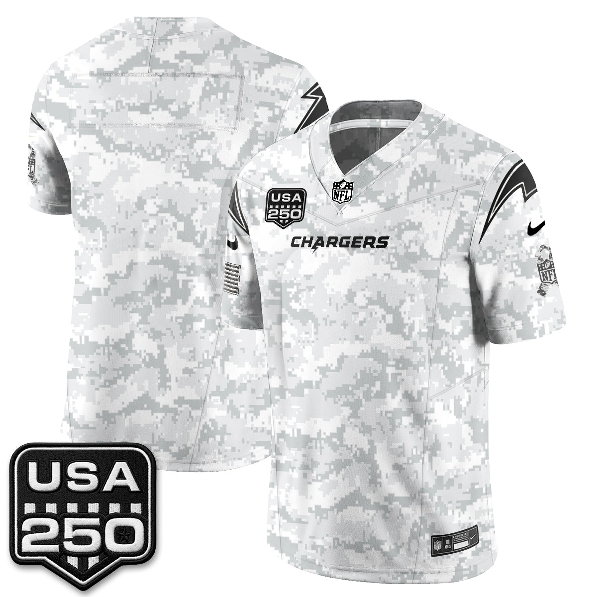 Los Angeles Chargers 2026 Salute to Service Vapor Jersey - Stitched