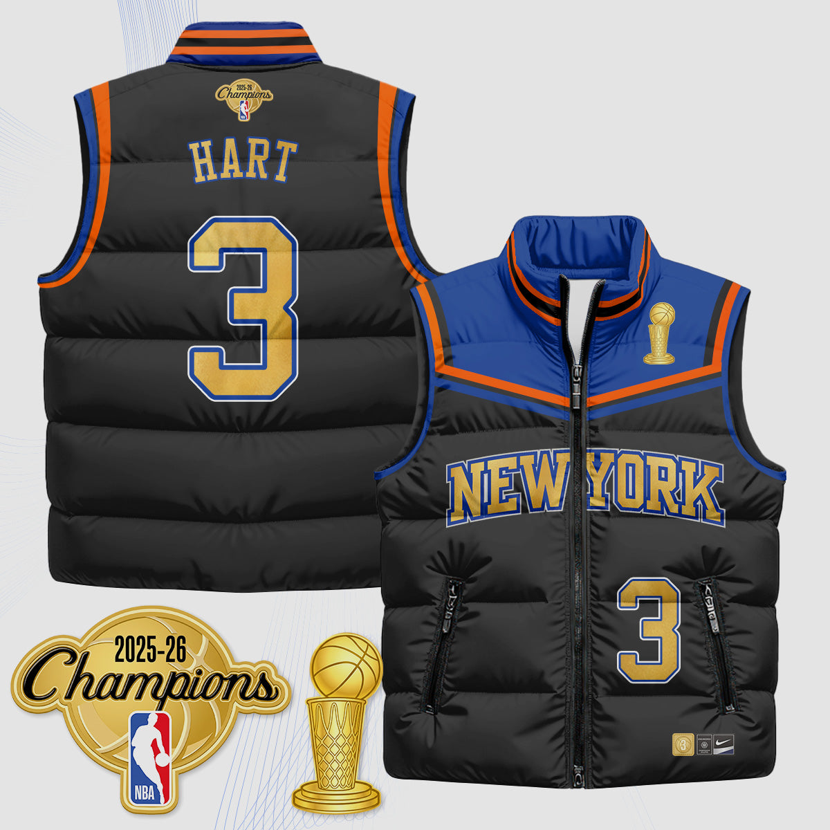 NYK Champions Night Puffer Vest - Printed