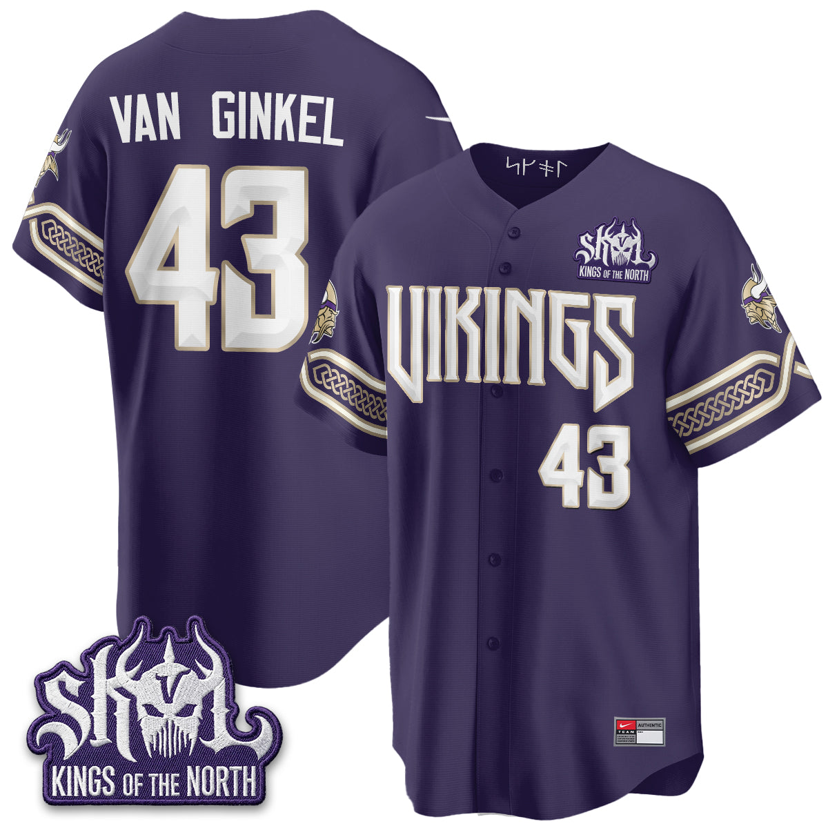Minnesota Vikings 2026 Rivalries Edition Baseball Vapor Jersey - Stitched