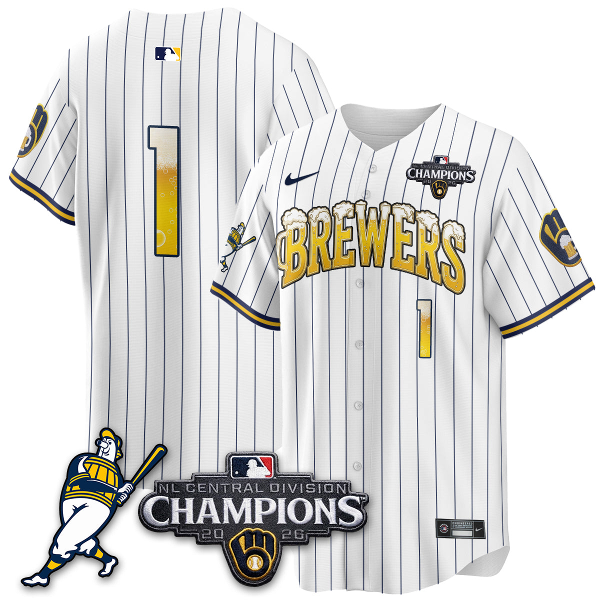 Milwaukee Brewers 2026 NL Division Champs Vapor Jersey V2- Stitched