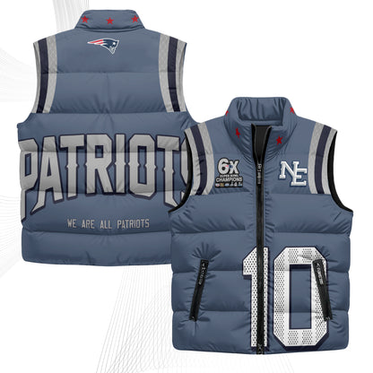New England Patriots Rivalries Puffer Vest - Printed