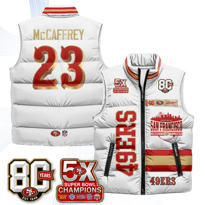 San Francisco 49ers Faithful to The Bay Puffer Vest - Printed