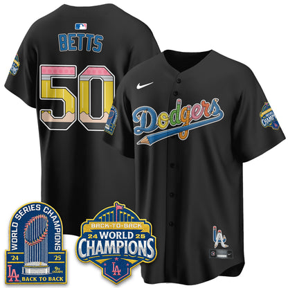 Los Angeles Dodgers x Back to School Style Vapor Jersey - Stitched