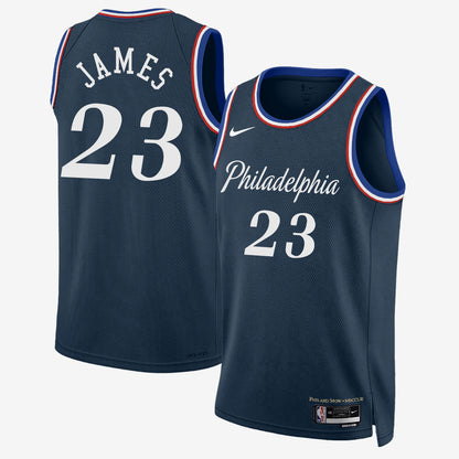 Philadelphia 76ers LeBron James #23 Throwback Vapor Jersey - All Stitched