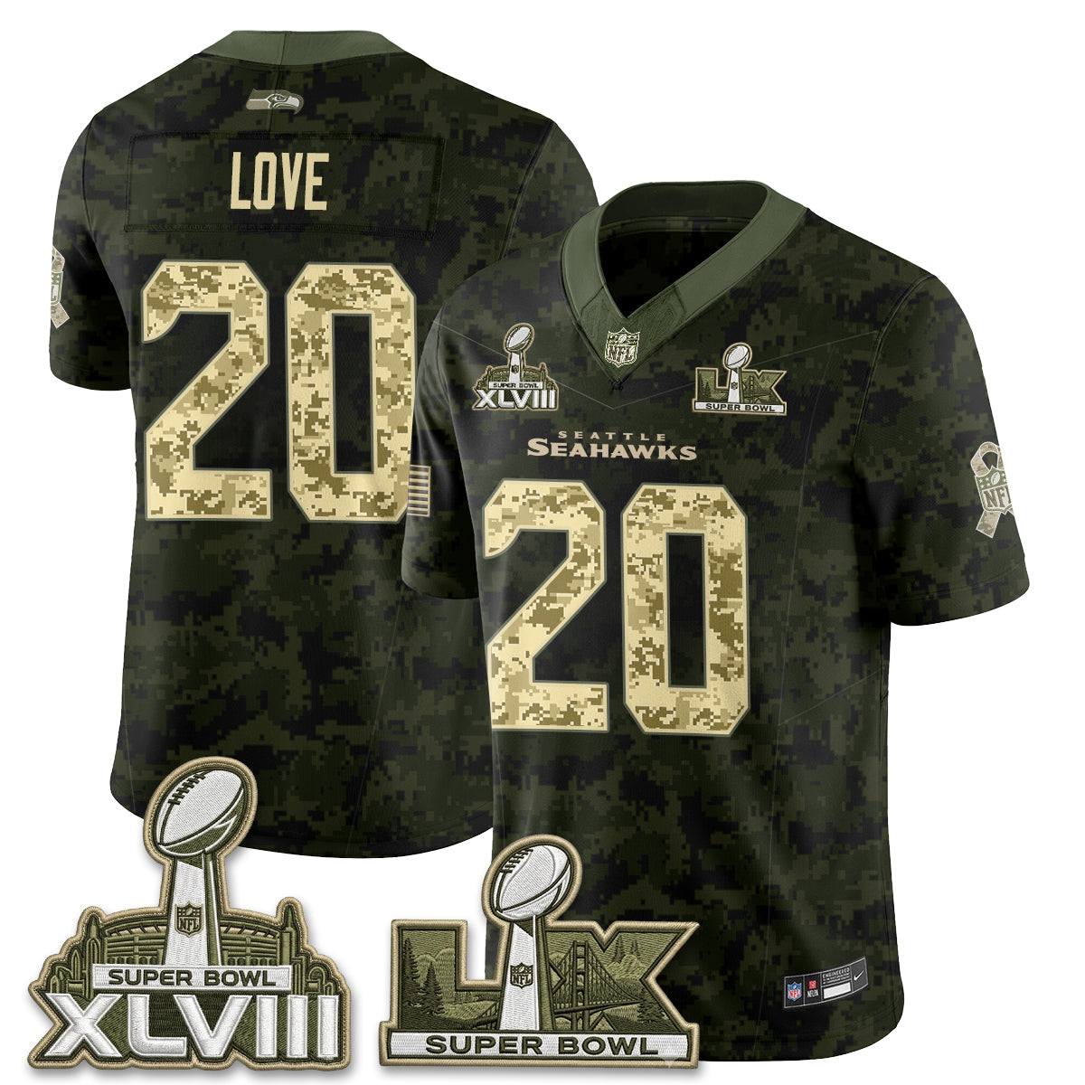 Seattle Seahawks 2026 Salute to Service Edition Vapor Jersey V2- Stitched