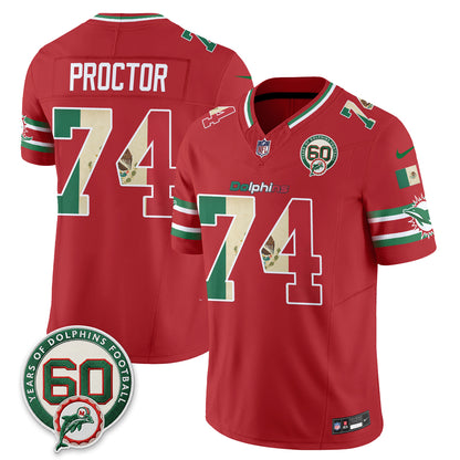 Miami Dolphins Mexico Edition Vapor Jersey - Stitched