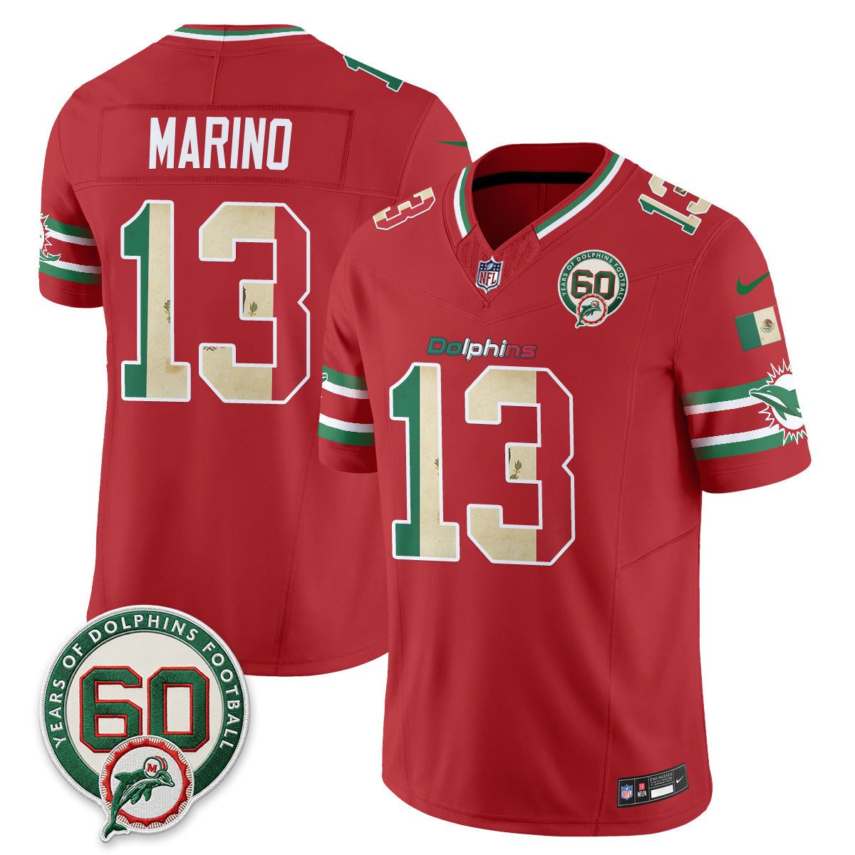 Miami Dolphins Mexico Edition Vapor Jersey - Stitched