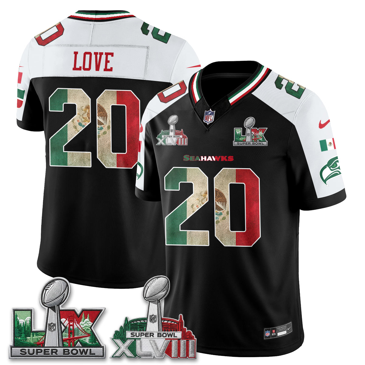 Seattle Seahawks Mexico Edition Vapor Jersey V1- Stitch