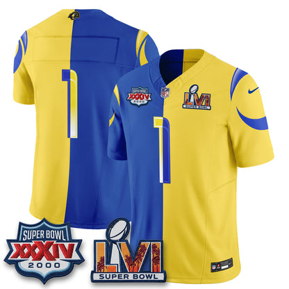 LAR Rivalries Split Vapor Jersey - Stitched