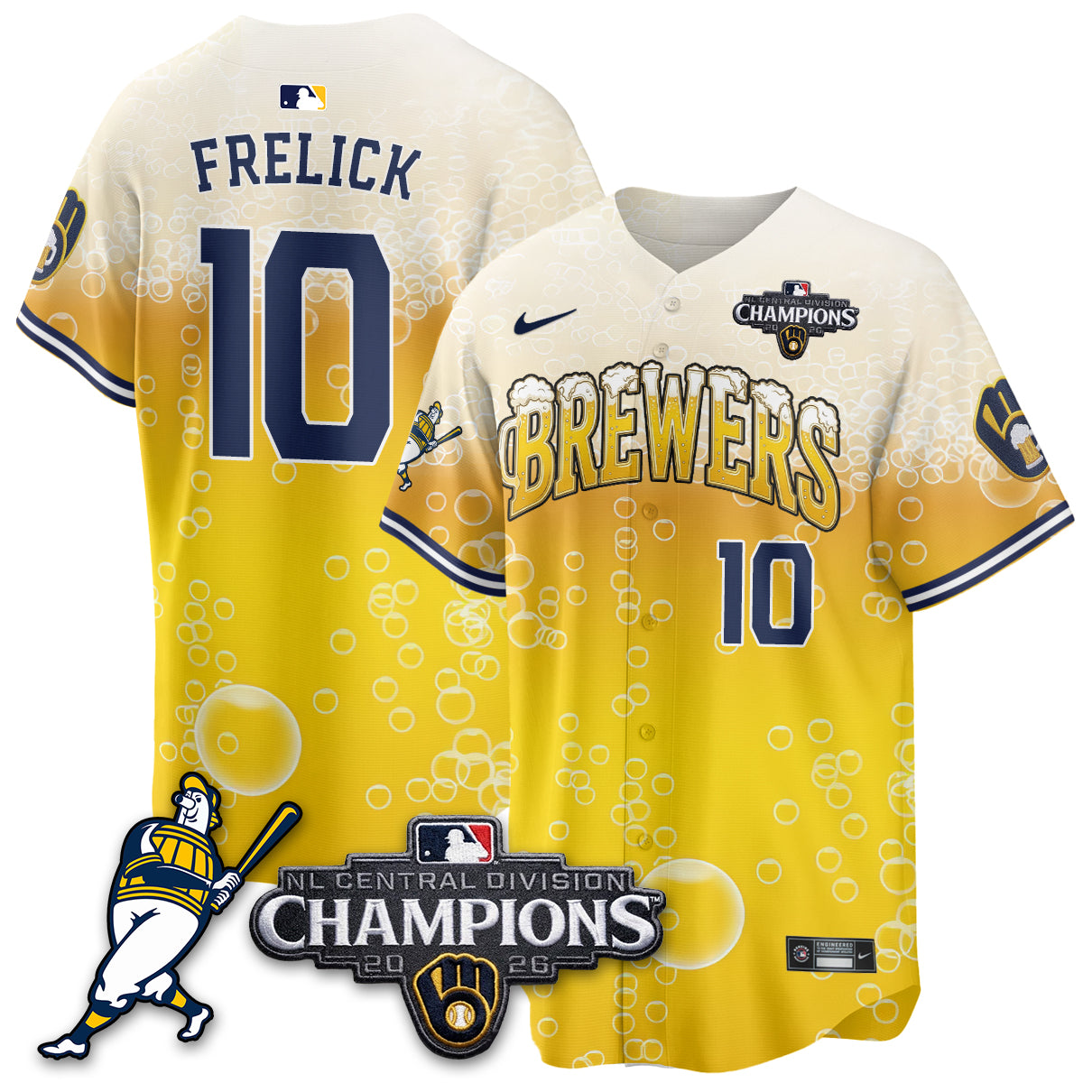 Milwaukee Brewers 2026 NL Division Champs Vapor Jersey V2- Stitched
