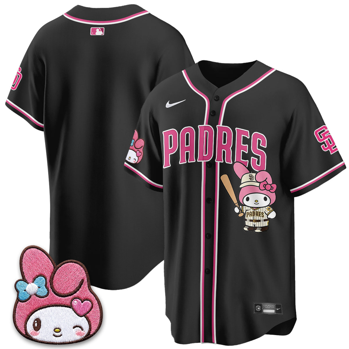 San Diego Padres x Pink Sanrio Friend Vapor Jersey - Stitched