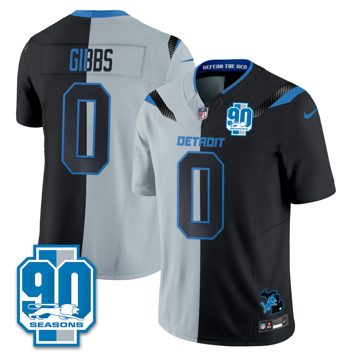 DET Rivalries Split Edition Vapor Jersey - Stitched