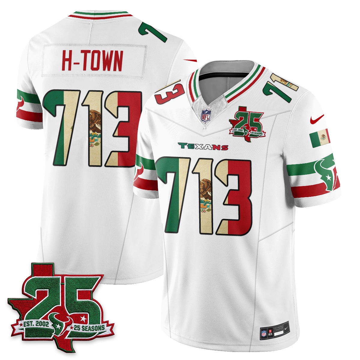Houston Texans 25 Seasons Mexico Style Vapor Jersey - Stitched