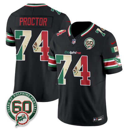 Miami Dolphins Mexico Edition Vapor Jersey - Stitched
