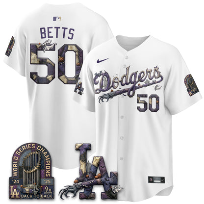 Los Angeles Dodgers Nightmare Edition Vapor Jersey - Printed