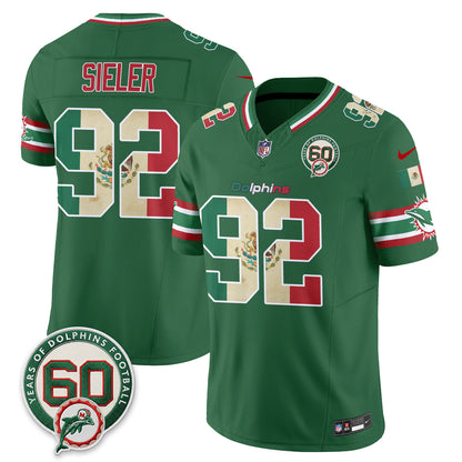 Miami Dolphins Mexico Edition Vapor Jersey - Stitched