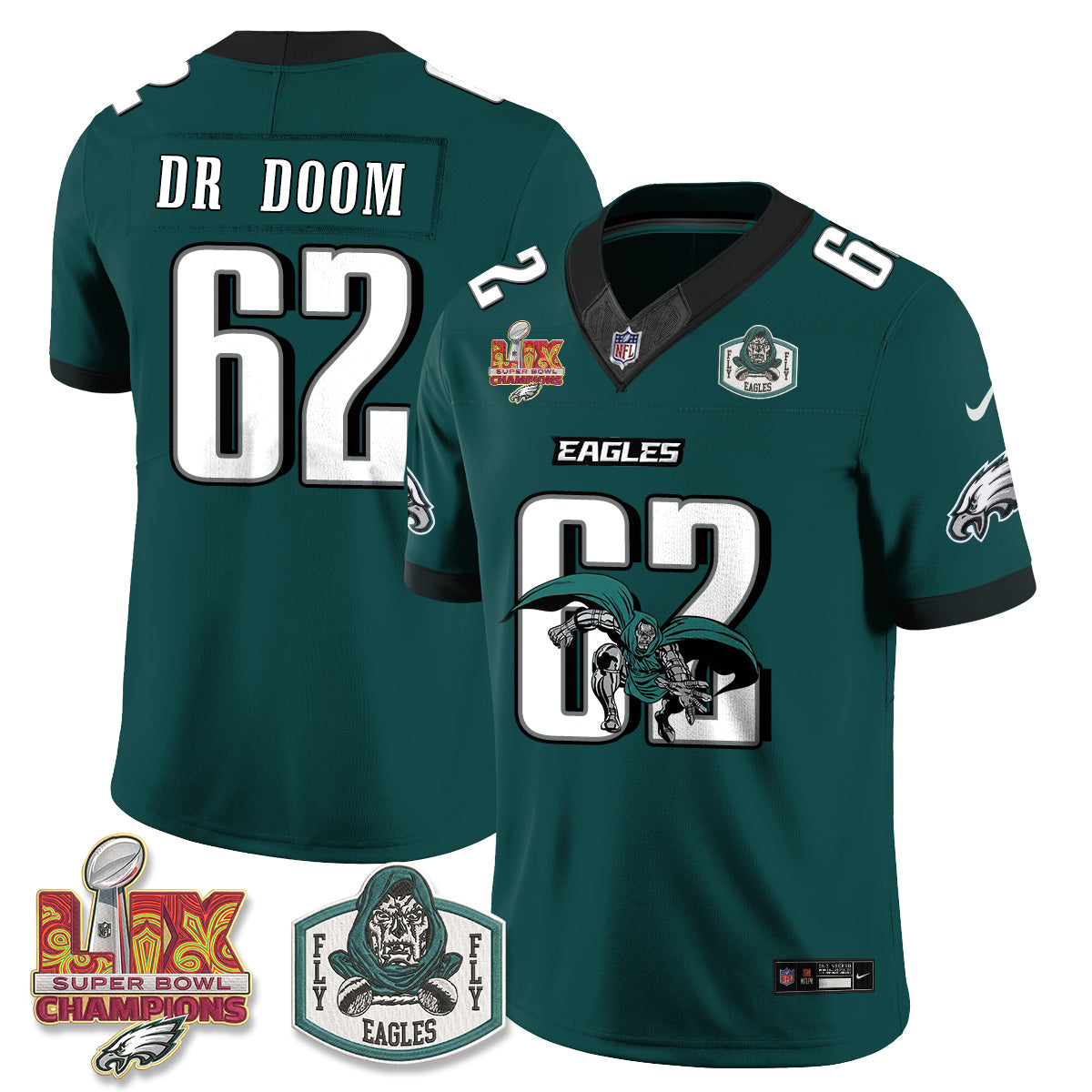 Philadelphia Eagles x Green Cape Villain Edition Vapor Jersey - Stitched