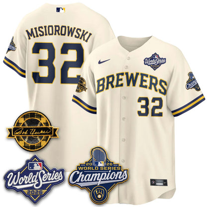 MIL 2026 WS Champions - Bob Uecker Patch Vapor Jersey - Stitched (TT)