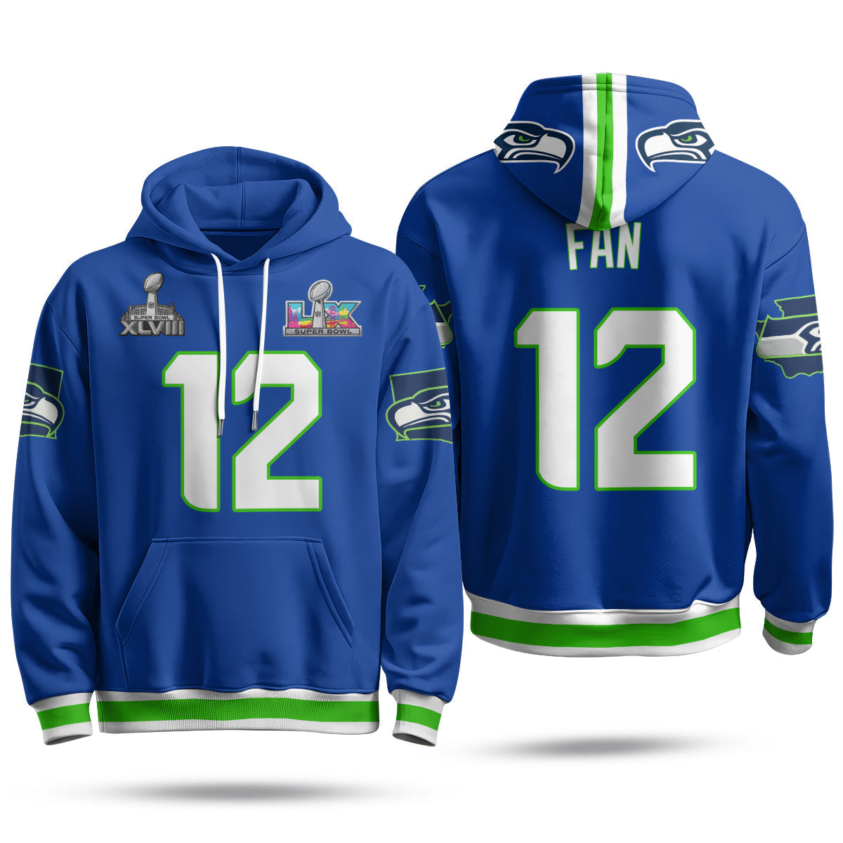 SEA S.Bowl Champs Fleece Hoodie - Printed