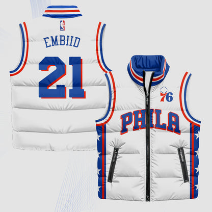PHI Superteam 24th Season Patch Puffer Vest - Printed