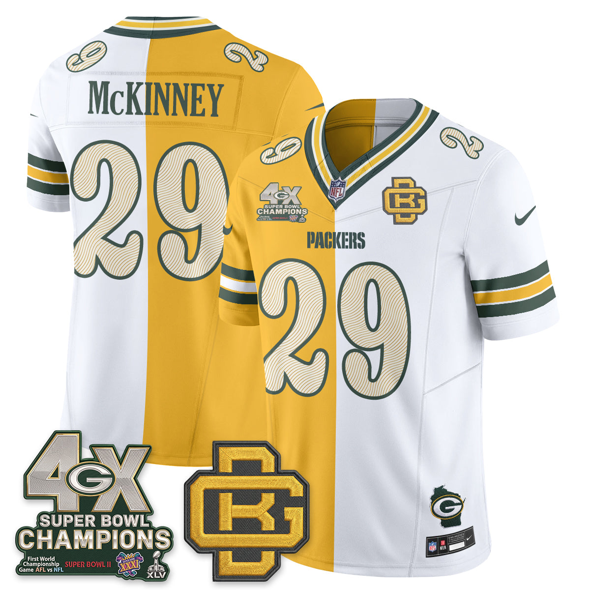 GB Rivalries Split Edition Vapor Jersey - Stitched