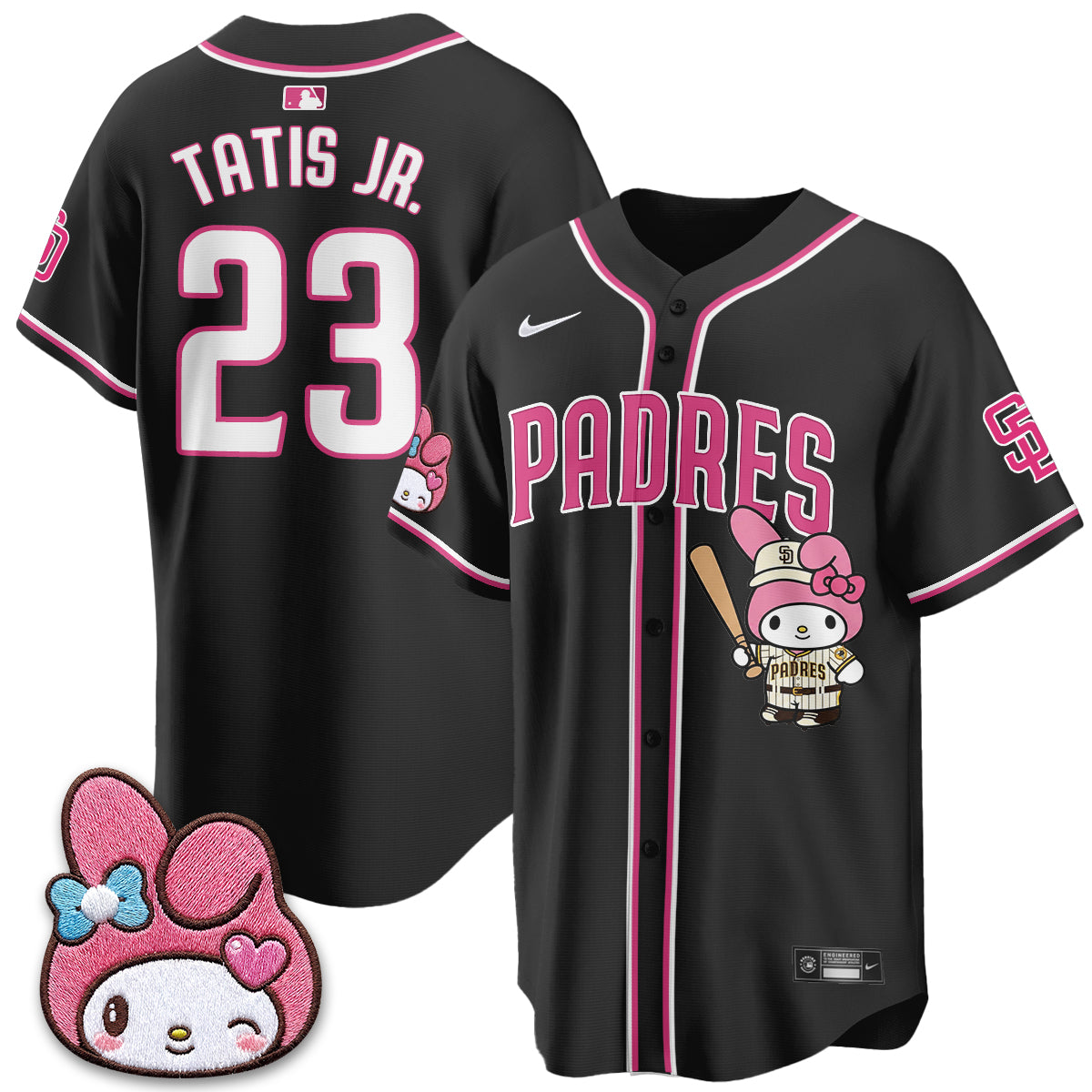 San Diego Padres x Pink Sanrio Friend Vapor Jersey - Stitched