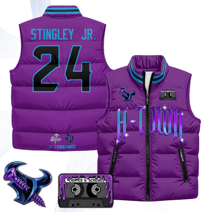 HOU "Screwcity" Puffer Vest - Printed
