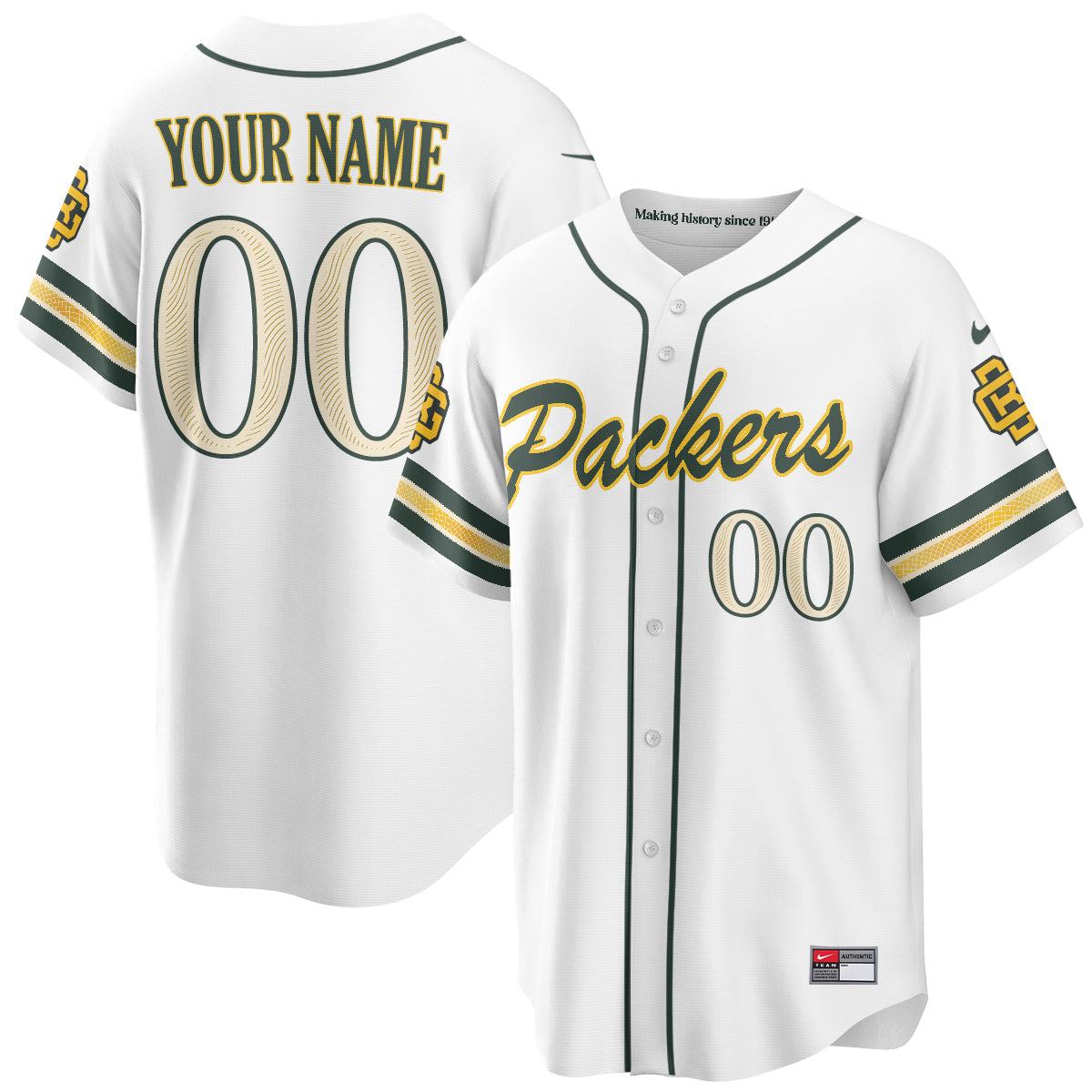 Green Bay Packers 2026 Rivalries Baseball Vapor Custom Jersey - Stitched
