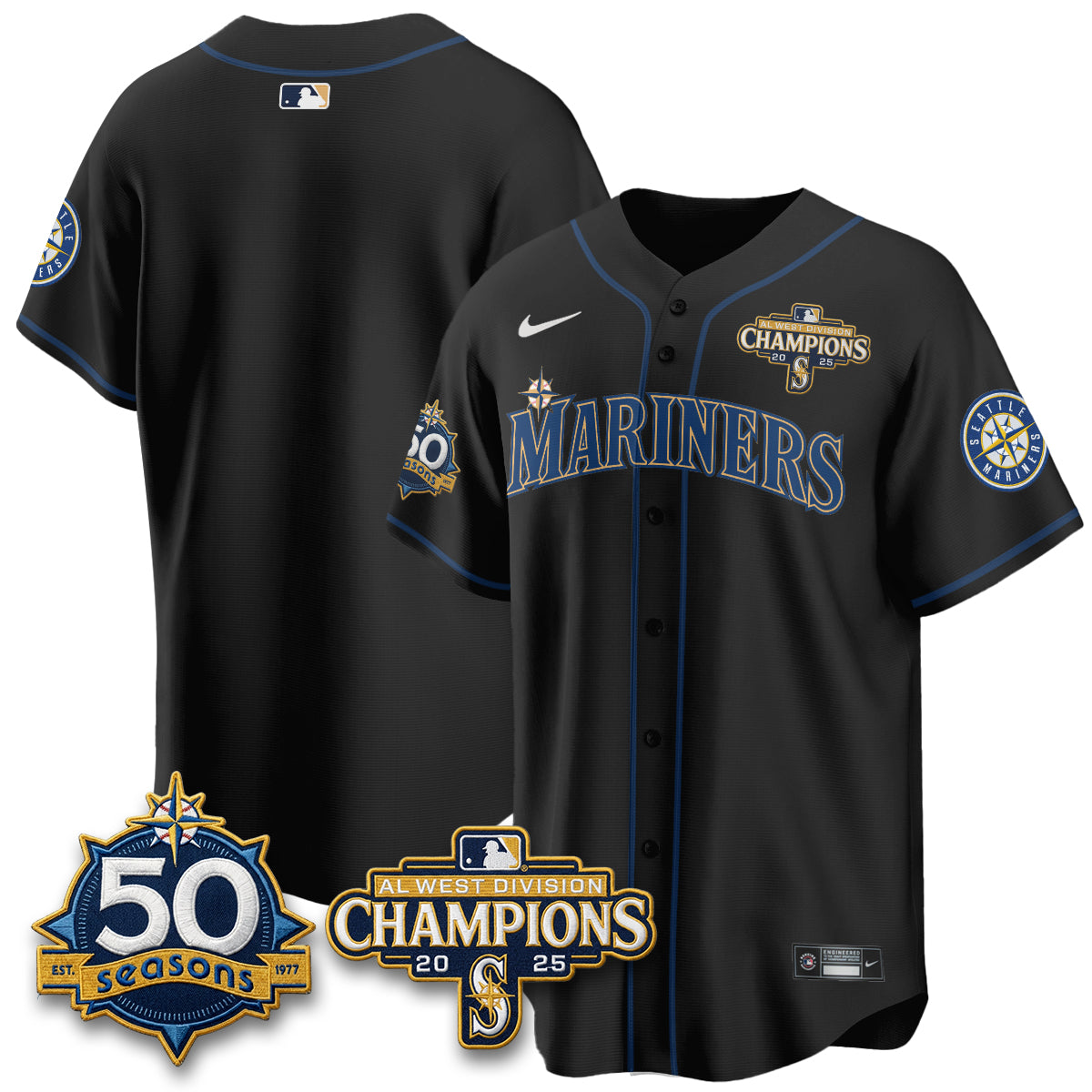 SEA 50th Anniversary Black Out Style Vapor Premier Limited Jersey - All Stitched